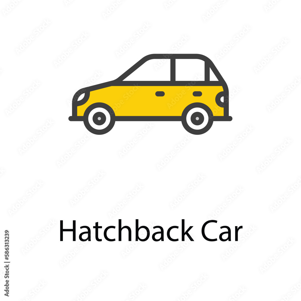 Hatchback car icon design stock illustration