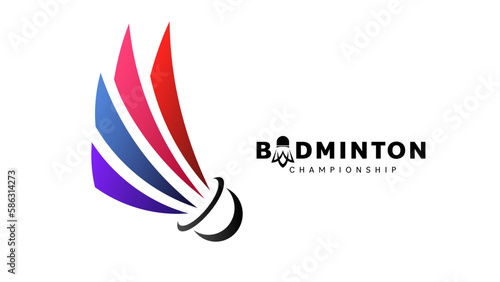 Badminton Logo , badminton court indoor , Simple flat design style  ,Illustrations for use in online sporting events ,  illustration Vector EPS 10