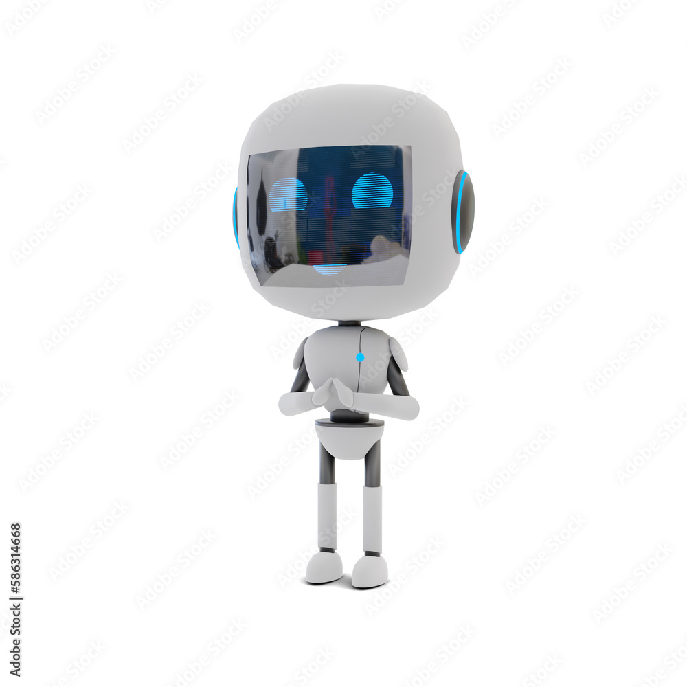 3D Mascot Robot AI Graphic on Transparent Background 3D Mascot Robot AI Graphic on Transparent Background