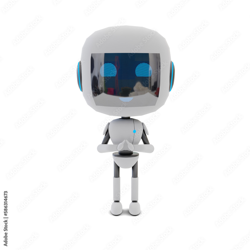 3D Mascot Robot AI Graphic on Transparent Background 3D Mascot Robot AI Graphic on Transparent Background