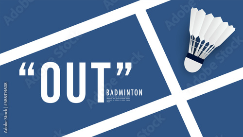 White badminton shuttlecock out line white line, Simple flat design style  ,Illustrations for use in online sporting events , Illustration Vector  EPS 10
