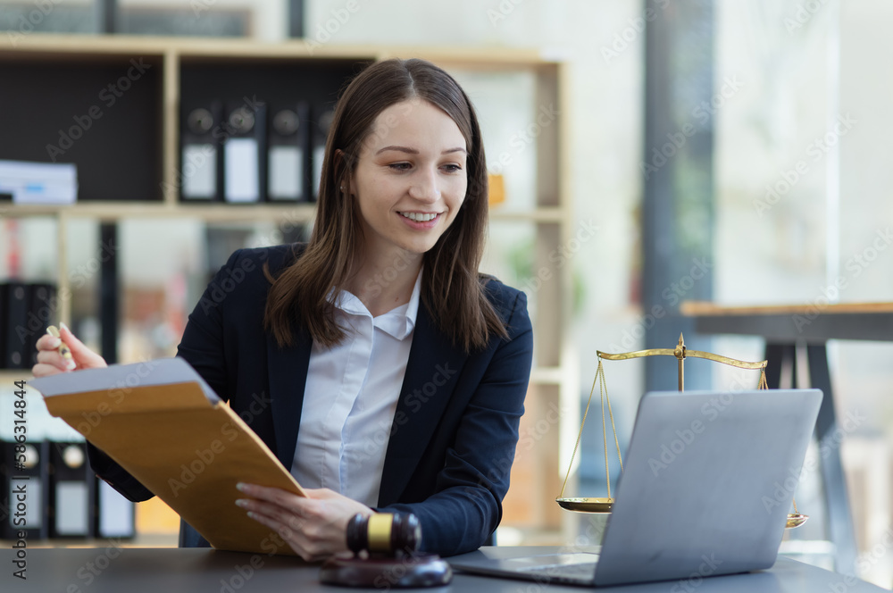 law hammer, law contract, Lawyer woman, Attorney and notary concept. law hammer, law contract, Lawyer woman, Attorney and notary concept.