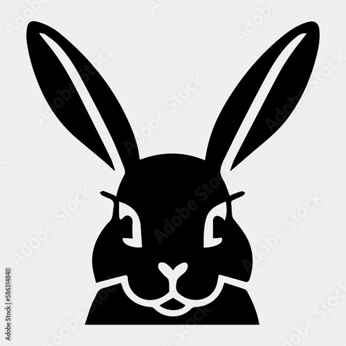 Rabbit head logo icon symbol head vector