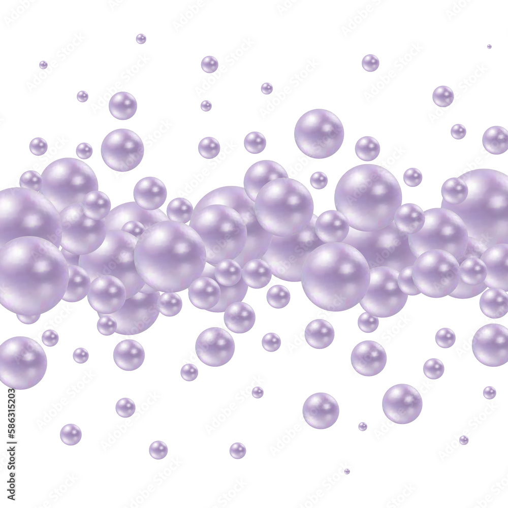 Scattered floating colored spheres on a vibrant background - 3D render. Purple color balls. e Scattered floating colored spheres on a vibrant background - 3D render. Purple color balls. e