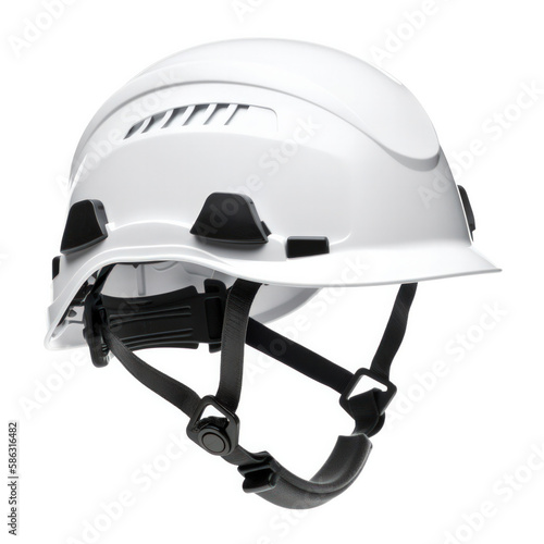 Un casque de sécurité blanc sur fond blanc