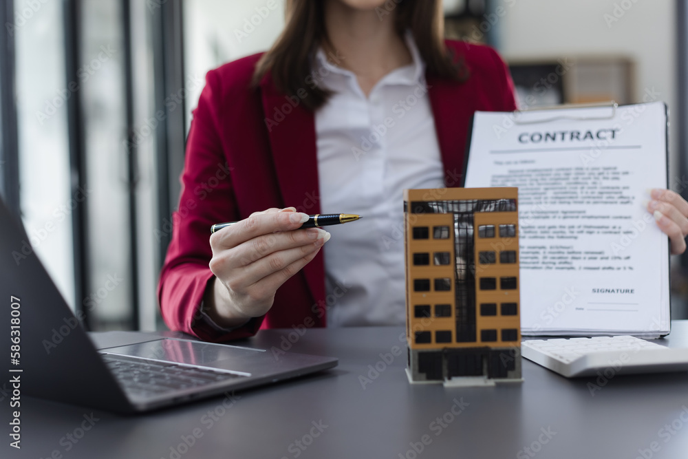 A real estate salesperson, Real estate trading ideas, Renting a house concept. A real estate salesperson, Real estate trading ideas, Renting a house concept.