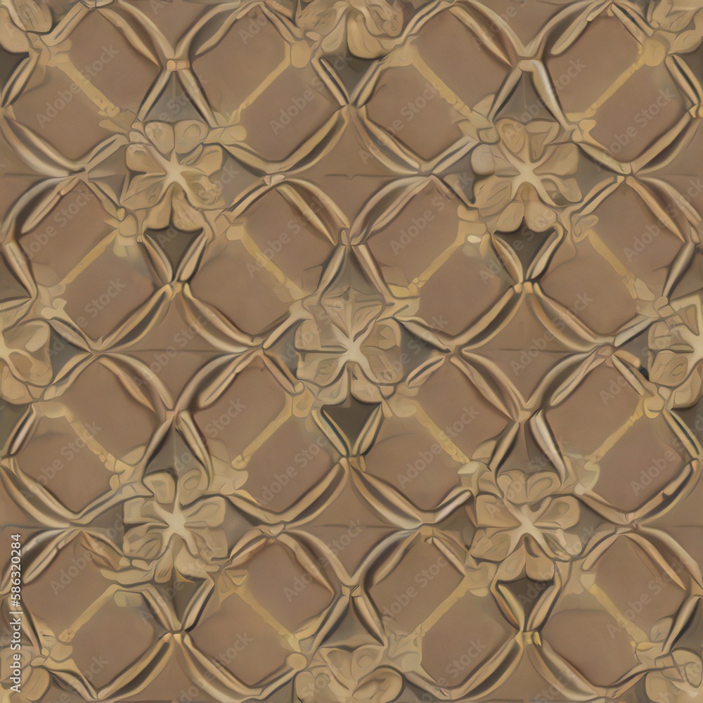 Fototapeta premium Graceful Brown And Beige Floral Floor Texture - Generative A.I.