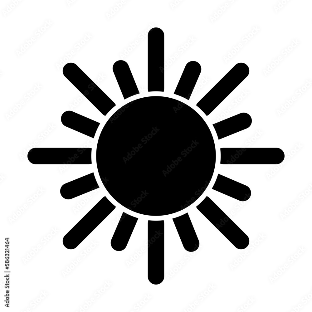 Sun icon vector. Sun illustration sign. Sun symbol or logo.