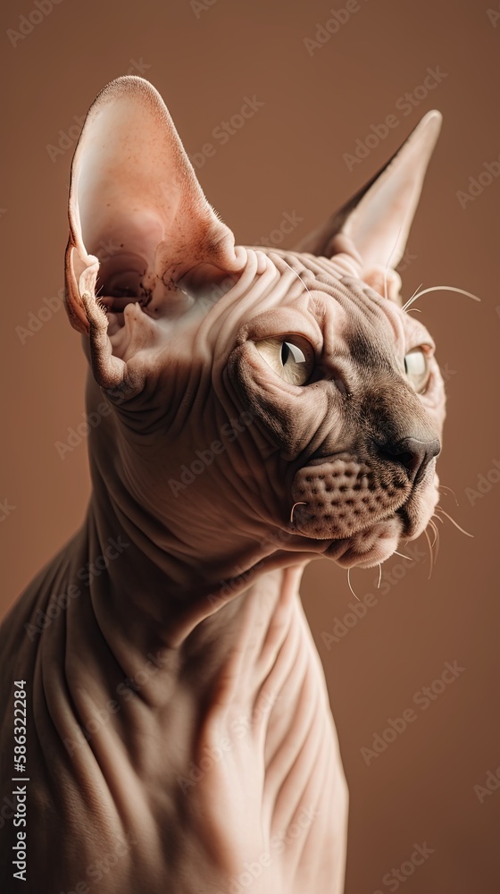 Egyptian Sphynx cat in a portrait photo Generative AI