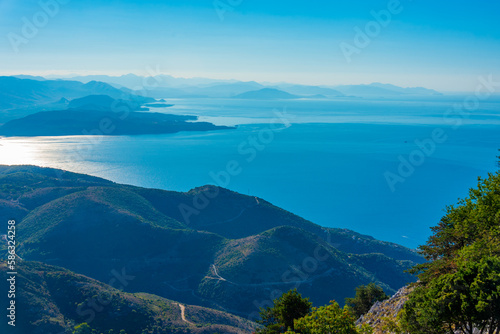 Landscape of Mount Pantokrator at Corfu, Greece photo