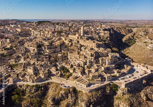 Aerial view of Matera on Italy photo