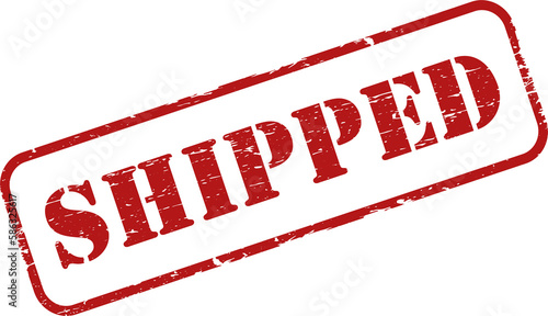 Shipped grunge rubber stamp