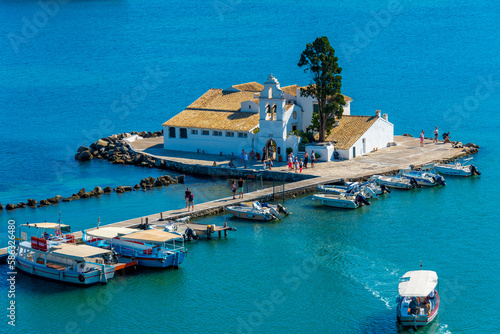 Holy Monastery of Panagia Vlacherna at Greek island Corfu photo