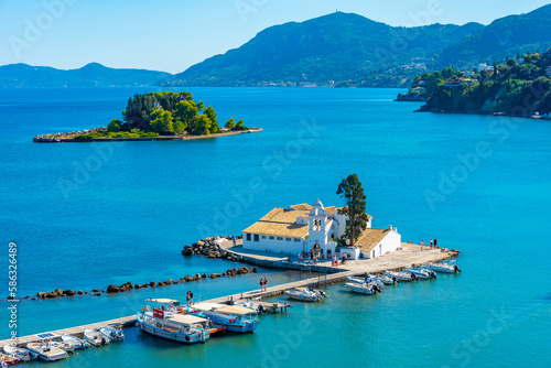 Holy Monastery of Panagia Vlacherna at Greek island Corfu photo