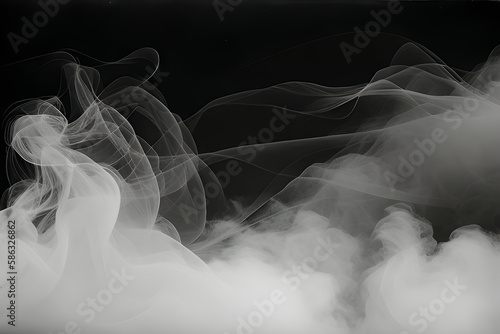 Smoky white smoke on a black background