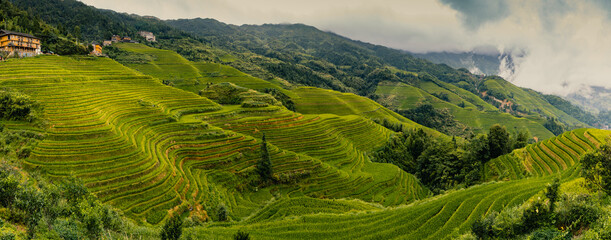 Deken met foto Guilin Terraced rice fields near Dazhai Village, Longji, China  © Piotr