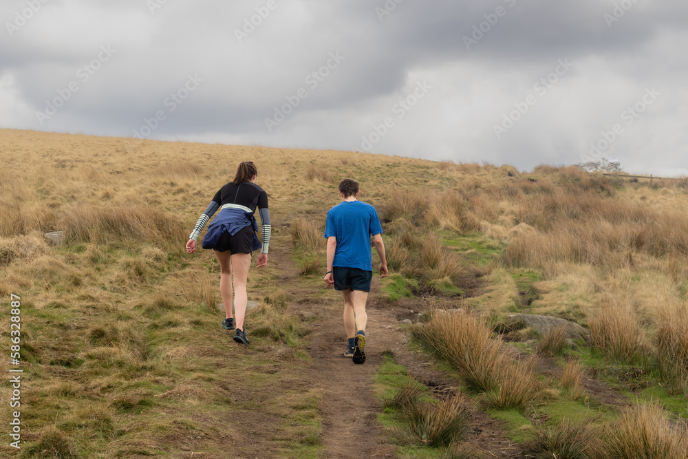 Runners on the West Pennine Moors from Great Hill to White Coppice