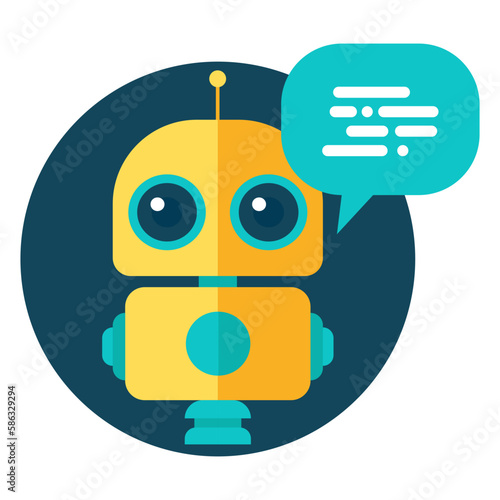 Odessa, Ukraine - March 28, 2023 - The modern concept of the chat bot. AI assistant transmitting information. Vector illustration. Modern flat style.