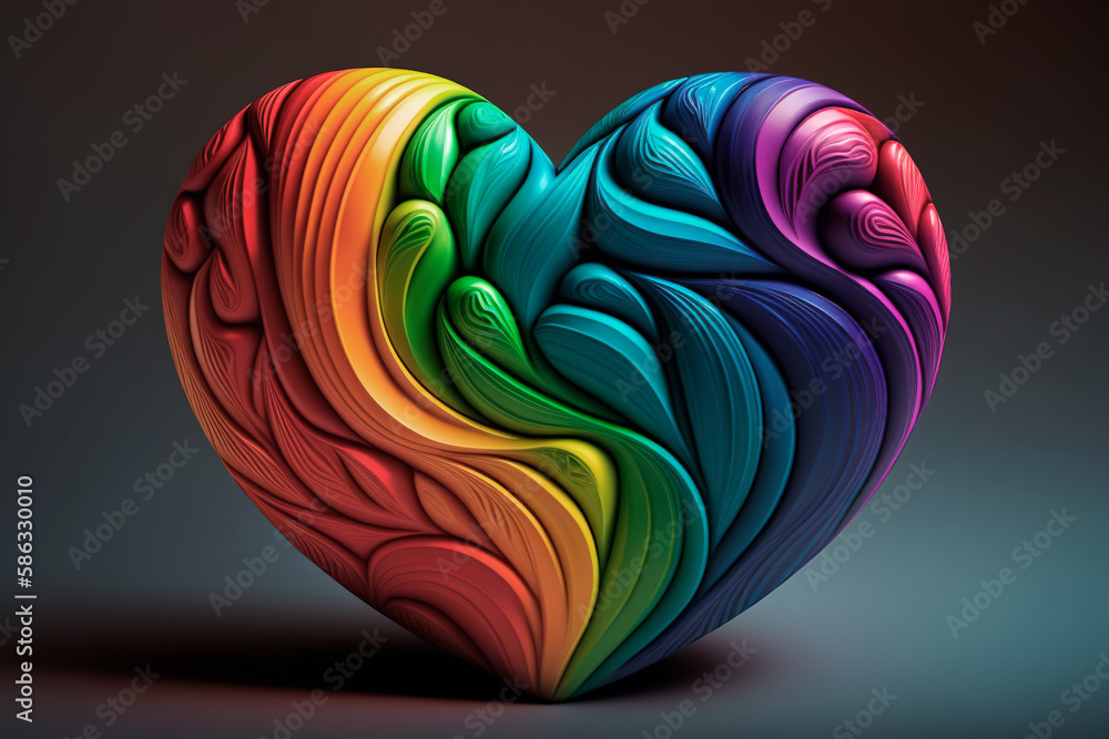 Colorful heart represents the unwavering love and support that the LGBT