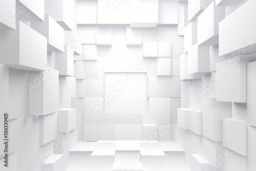 abstract architecture background building geometric shape. Generative ai