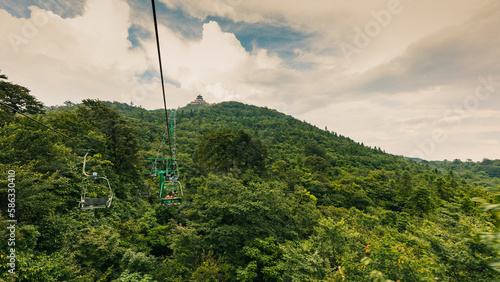 Zhangjiajie, Hunan, China - Chair lift to Yunmeng Fairy Peak at Tianmen Mountain  photo