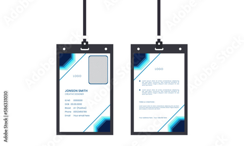 Professional Identity Card Template Vector for Employee and Others photo