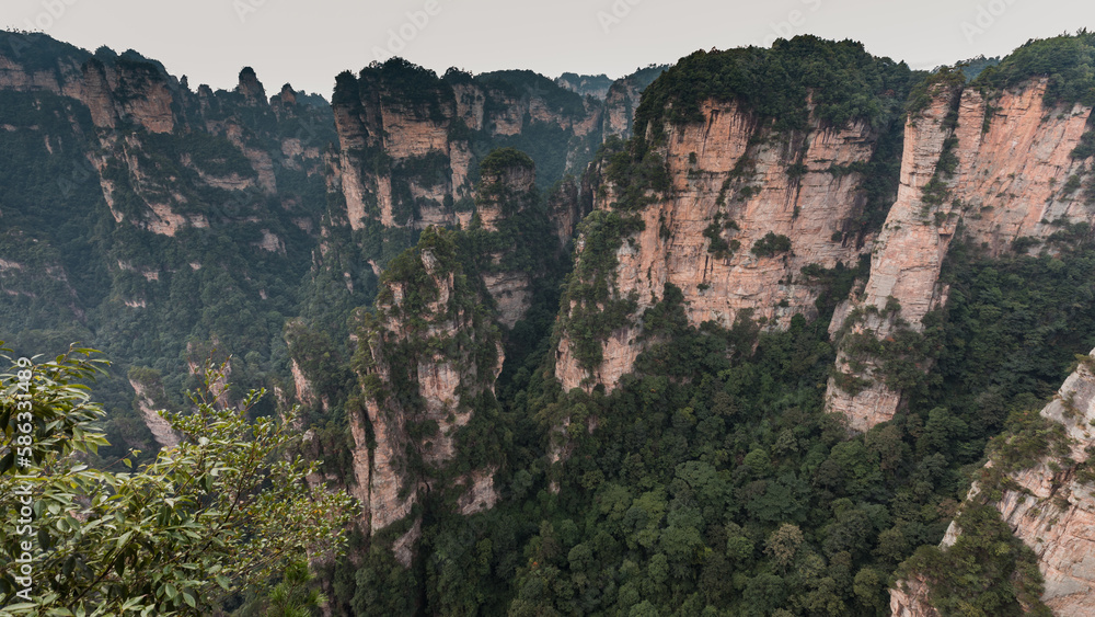 Amazing landscape of quartzite sandstone pillars  (Tianzi Mountain Scenic Area), Wulingyuan, China