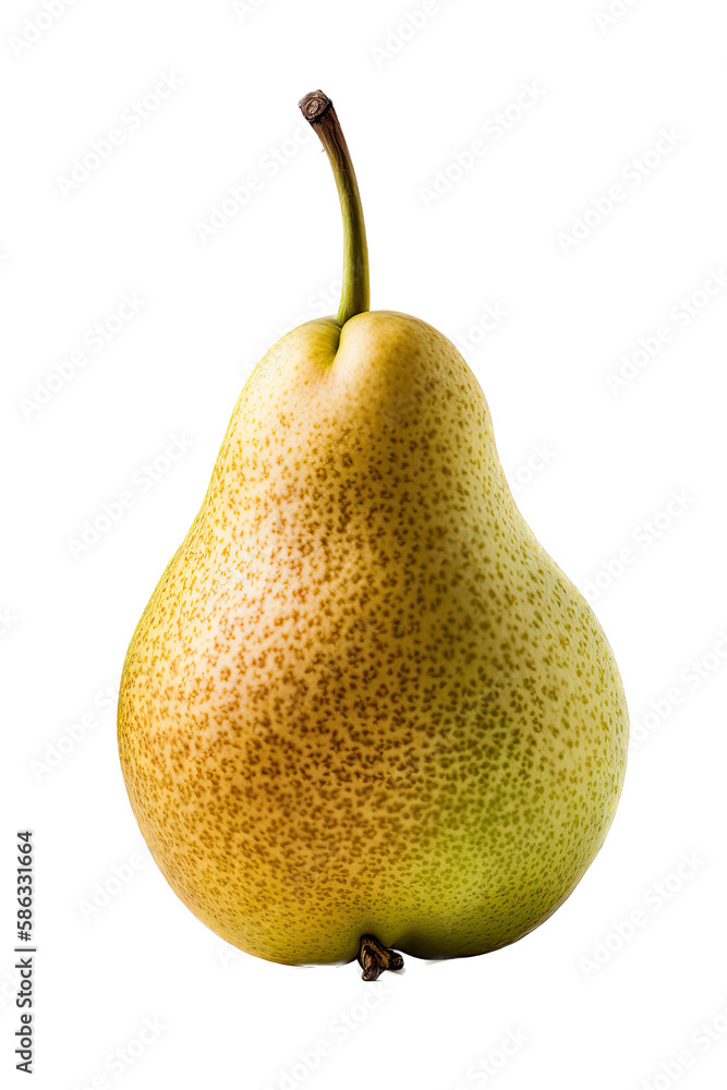 a food-themed illustration photo featuring an isolated juicy yellow pear fruit with leaves set on a transparent background in PNG. Generative AI a food-themed illustration photo featuring an isolated juicy yellow pear fruit with leaves set on a transparent background in PNG. Generative AI