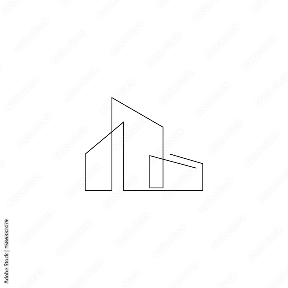 Modern flat roof house or commercial building in continuous line art drawing style. Minimalist black linear sketch isolated on white background. Vector illustration
Modern flat roof house or commercial building in continuous line art drawing style. Minimalist black linear sketch isolated on white background. Vector illustration