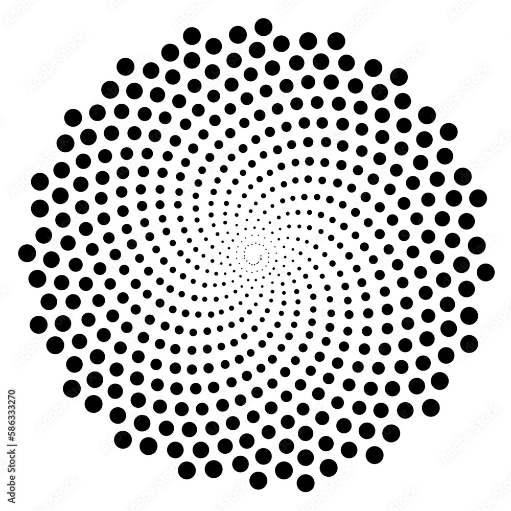 Fibonacci spiral patterns in vector. Mathematical morphology