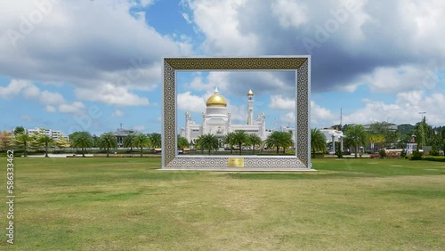 Bandar Seri, Brunei - 25 Feb, 2023: Omar Ali Saifuddien Mosque in Bandar Seri Begawan, the capital of Brunei photo