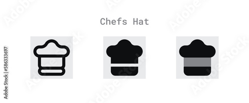 chef's hat icon set