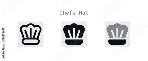 chef's hat icon set