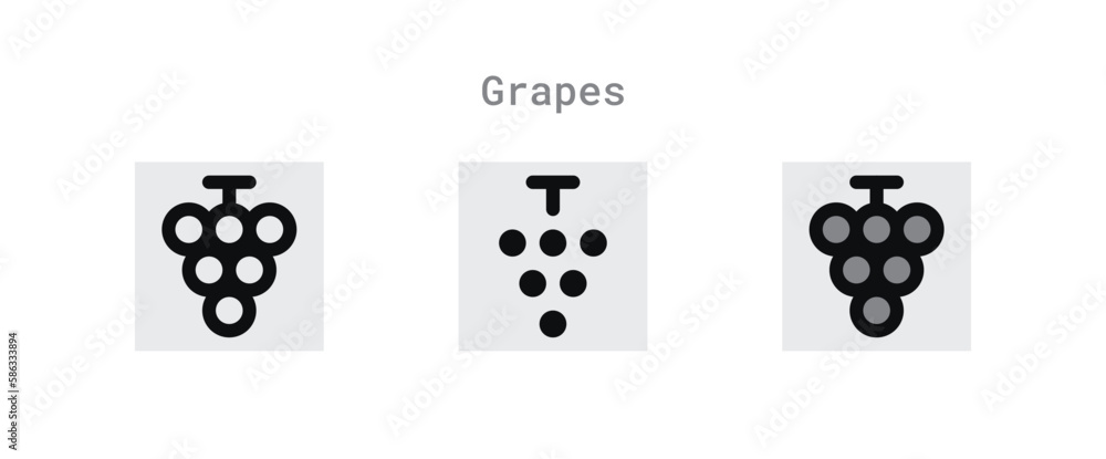 grapes icon set grapes icon set