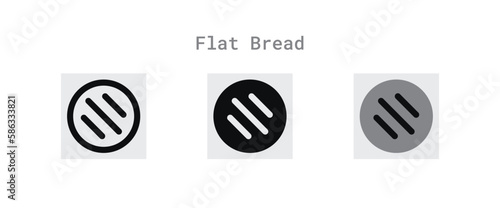 flat bread icon set