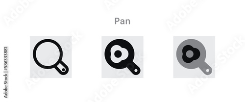 frying pan icon set