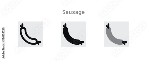 sausage icon set: