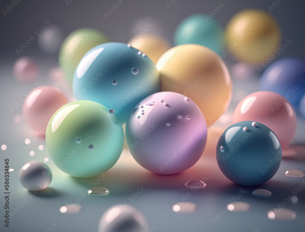 Colorful balls Dynamic liquid shapes background created with Generative AI technology Colorful balls Dynamic liquid shapes background created with Generative AI technology