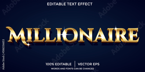 Millionaire luxury editable text effect style photo