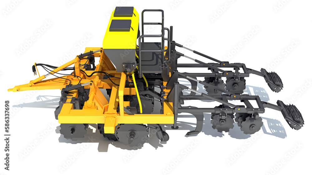 Obraz premium Farm Subsoiler 3D rendering on white background