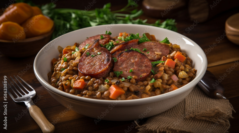 Beef stew with vegetables and rice Generative AI Beef stew with vegetables and rice Generative AI