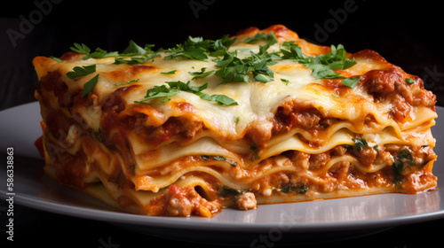 Lasagna with spinach Generative AI