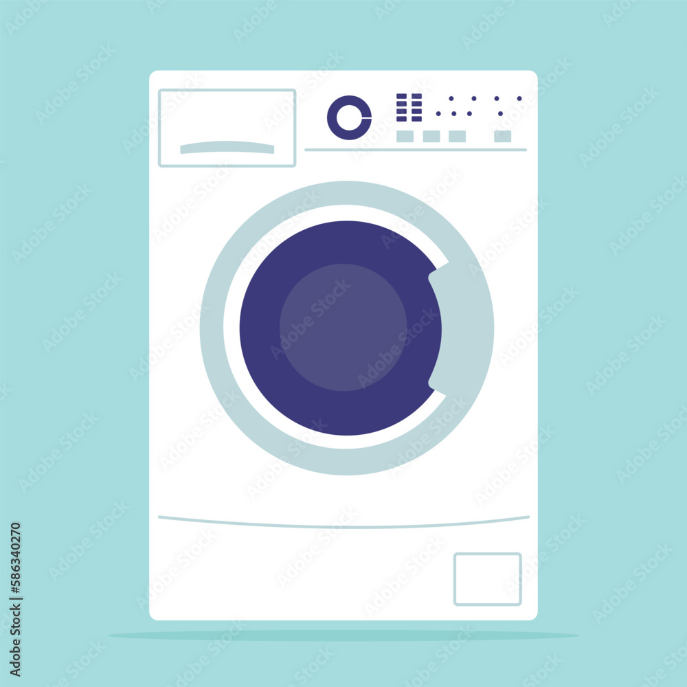 Washing machine icon. Vector illustration in flat style Washing machine icon. Vector illustration in flat style