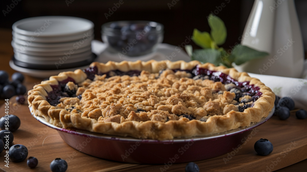 Apple pie on a wooden table Generative AI Apple pie on a wooden table Generative AI