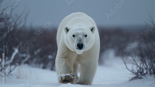 Polar bear cub Generative AI