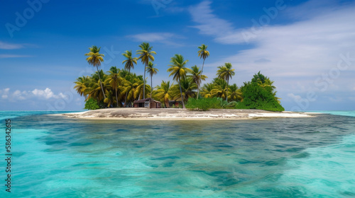 Tropical paradise island Generative AI