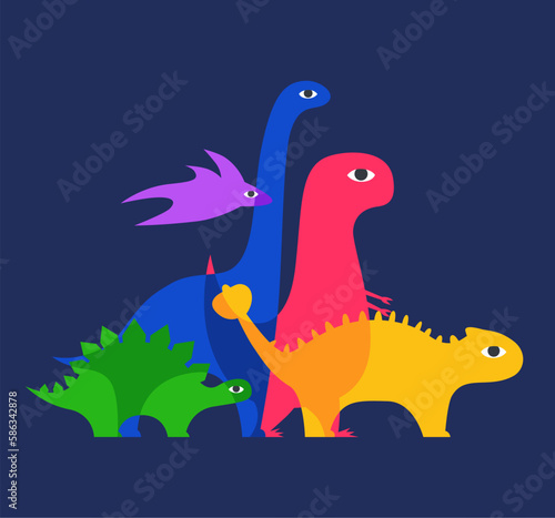 Collection of different types of the dinosaurs