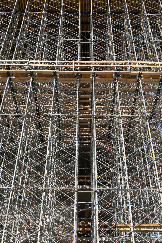 scaffolding on a construction site