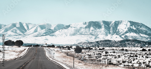 Wet Valley region in winter- view of the Sangre de Cristo mountain range photo