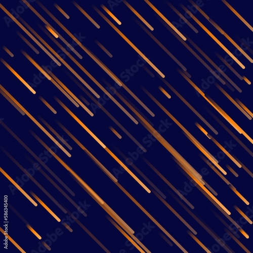 Meteor or comet. Neon space flying meteorite or asteroid, vector illustration. Meteor fire trails isolated. Fireball glowing gas and dust tails at night sky